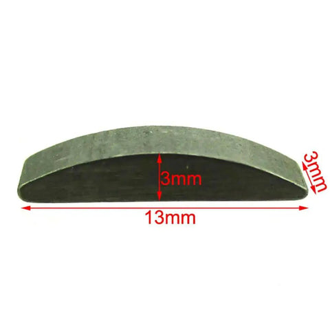 Side view of a 13mm Woodruff key from the Twenty Pack 13mm Woodruff Keys For GY6 50cc 80cc 139QMB Scooters Taotao Roketa Sunl Jonway Replacement Parts Kit