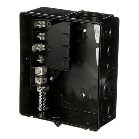 125A Main Lug Load Center 4-Space 8-Circuit Indoor with Tin-Plated Copper Buss, Thermoplastic NEMA 1 Enclosure Open View