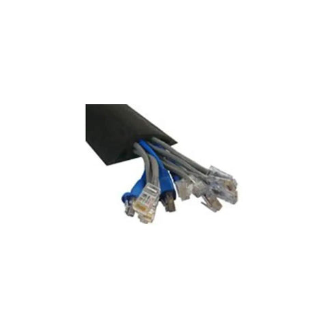 Gray Slit Channel Cord Protector One Inch By Five Eighth Inch Wire Duct Cover With Flexible Channel for Ethernet Cables.