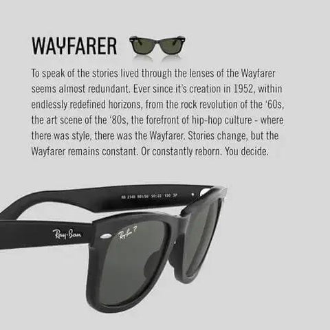 Original Wayfarer Polarized Sunglasses With Photochromic Clear To Gray Lenses, Black Square Frame, 50mm, Evergllasses Built In