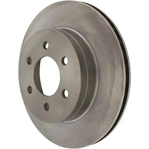 Front view of Centric C-Tek front brake rotor; metallic gray with five-lug hub, fits 1997–2002 Dodge Dakota/Durango
