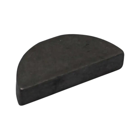Side view of a metal woodruff key, 1/4 x 1-1/4 inch replacement for machinery and motors, durable keyway insert, replaces WK27 part.
