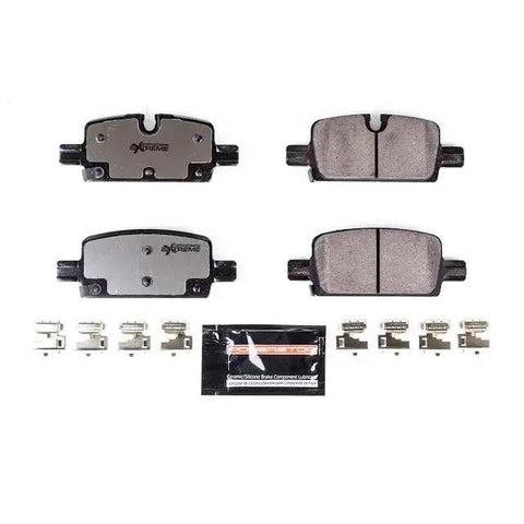PowerStop Z36-2174 rear brake pads with installation hardware; carbon-fiber ceramic, 4-piece set