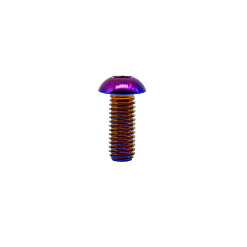 Titanium Screws M6x10mm ISO7380 Button Head Hex Socket Cap Screws Burnt Blue Ti6Al4V GR5 Aviation Grade Pack Of 5