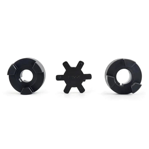 3-Piece L095 L-Jaw Coupling Set With Buna-N NBR Rubber Spider For Log Wood Splitter, Heavy-Duty 1/2 Inch Bore With 1/8 Inch Keyway And Set Screw