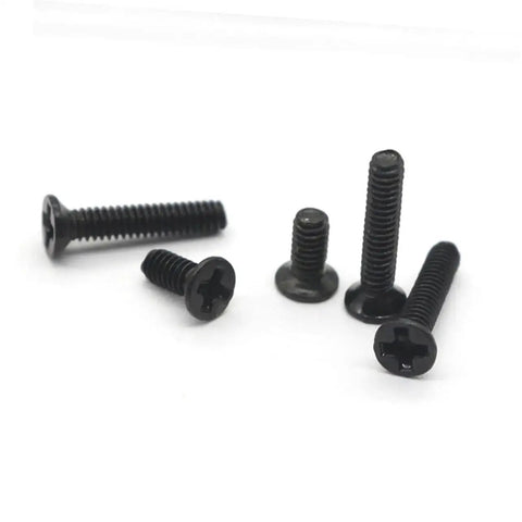 Two Piece Miniature Screw Set With Countersunk Round Screws for Small Machines, Notebooks, and Glasses Repair, assorted sizes on display