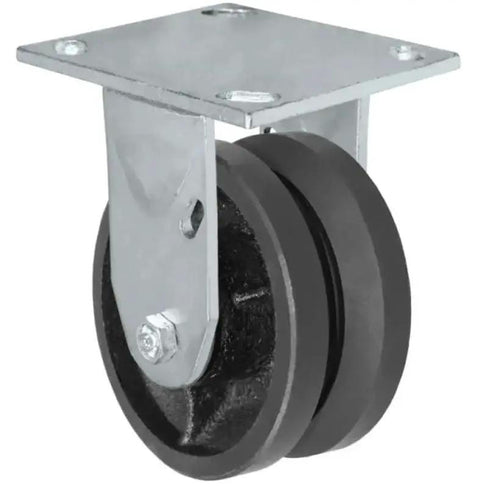 Four Inch By Two Inch V Groove Wheel Caster Set Of Four Rigid Casters For Heavy Duty Carts And Trolleys With 700 Lb Capacity