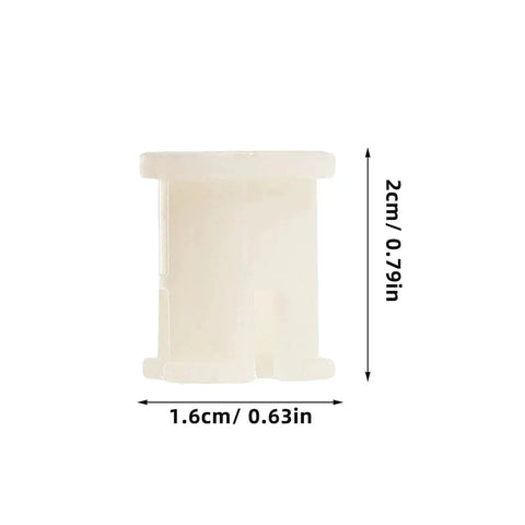 Light-yellow Plastic Caster Socket Insert with dimensions 2cm x 1.6cm, part of Plastic Caster Socket Inserts 10-Pack, Swivel Caster Stem Sleeves For Office Chair Feet.