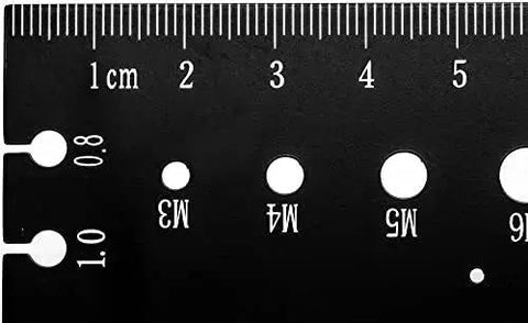 Close-up of Dual Metric And Imperial Thread Pitch Gauge Set With Carrying Case Two Pack, Metal Construction With Laser Etched Scales