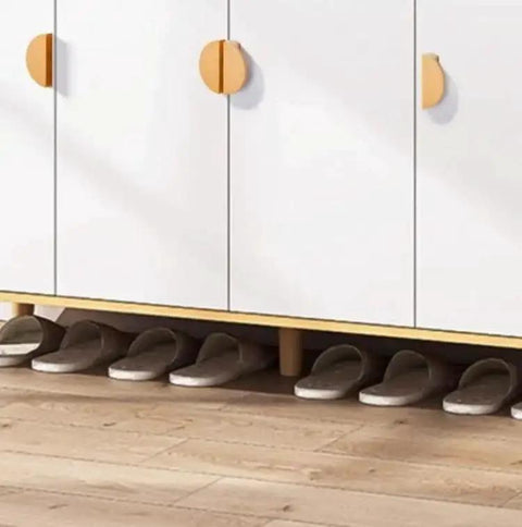 Four Pack Semicircle Wood Cabinet Handles Beechwood Solid Wood Vintage Hardware for kitchen cabinets with white doors