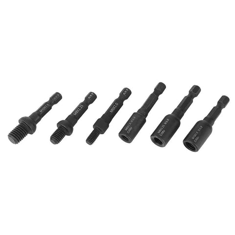 Six Piece Set With Quarter Inch Shank Double Ended Air Sockets Built Tough In Durable Chrome Molybdenum Steel For Furniture And Woodworking Projects Adaptable To Preassembled Screws In Sizes M6 M8 And M10
