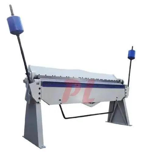 80 Inch Pan And Box Brake Bender For Metal Fabrication, 6 Foot Bending Reach, 12 Gauge Mild Steel Capacity, shown on stand