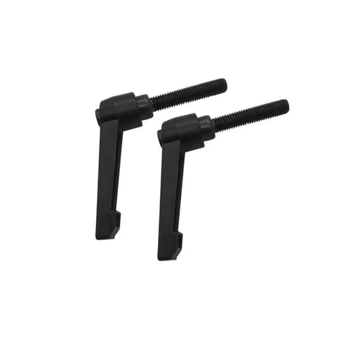 Two black 5Pcs M6 x 12mm Handle For SBR Bearing Block And Linear Rail Guide Shaft Support For CNC shown in side view