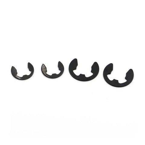 65Mn Steel E Clip Circlip Retaining Ring Washer Set For Shaft Fasteners M2 To M24 Including M3.5 M9 And M13 Ten Pieces Pack For Bearings Gears Pulleys And Shafts.