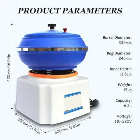 Heavy Duty Vibratory Tumbler Bowl For Metal Polishing And Finishing, High Frequency Vibration Polisher Delivers Smooth, Uniform Shine