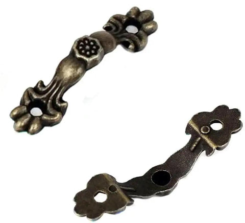 Antique Bronze Arch Shape Box Pull Handle Set, 20 Pieces With 40 Screws, Center Hole 30mm, 3mm Hole Diameter, Vintage Drawer Pulls