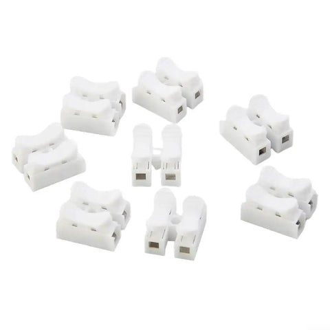 Spring Quick Wire Connectors 2 Pin Screwless Terminal Block 20 Pack AWG 20 12 Flame Retardant PP Housing For LED Strip