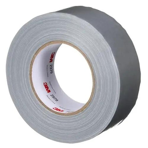 Roll of Multi-Use Silver Duct Tape 1.88 in x 60 yd x 7 mil, Contractor Grade for Repair, Silver color, Front angle view.