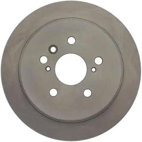 Centric C-Tek rear brake rotor; gray metal disc, front view, fits 2008-2013 Toyota Highlander.