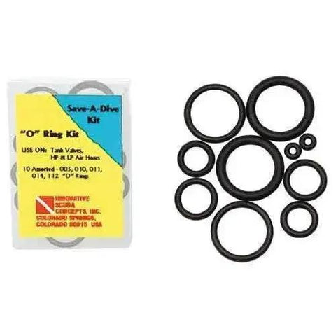 200 Piece O Ring Kit With 3 Assorted Brass Picks For Scuba Gear And Regulator Maintenance Buna Rubber Seals shown in package