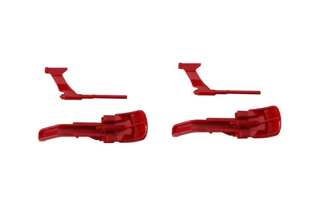Red Plastic Cyclone Button Release Catch Clips For DC43 Vacuum Canister 3 Sets, side view, showing springless design.