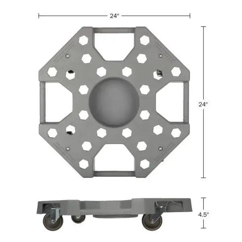 Top and side view of the Heavy Duty Tire Dolly With 300 Pound Capacity Wheel Rack And Swiveling Casters Rolling Storage unit
