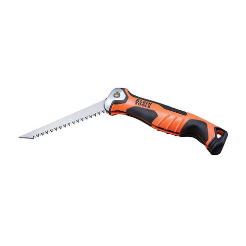Heavy Duty Folding Jab Saw With Lockback For Drywall, Dual Direction Cutting At 125 And 180 Degrees, Carbon Steel Blade With Triple Ground Teeth