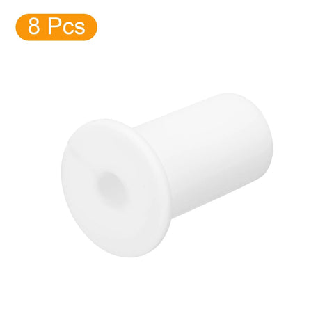 White silicone wall grommet with flange for cable routing