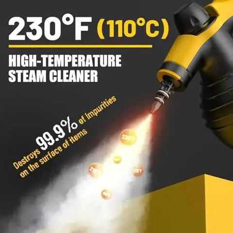 Powerful Handheld Steam Cleaner With 1050W Quick Heat In 3 To 5 Minutes steaming 230°F with nozzle ejecting steam