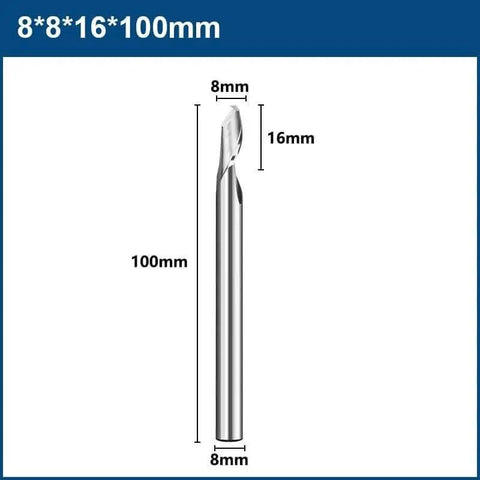 8mm Shank Carbide End Mill Single Flute CNC Router Bit With 3 To 8 Mm Cutting Diameter O Flute Spiral Engraving Cutter for aluminum and wood