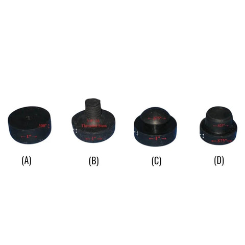 Pool Cue Rubber Bumpers Set In Black With Four Styles Beveled Top Threaded Stem Push In Flat Southwest Style Durable Construction Protect Floors