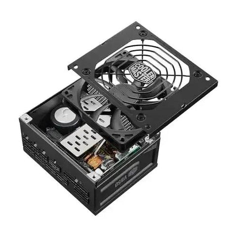 V850 SFX Gold 850W Fully Modular ITX Power Supply for Small Form Factor Builds shown with partial open case view