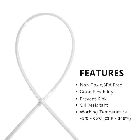QuQuyi clear PVC tubing, 8mm ID x 10mm OD, BPA-free, oil resistant, 3.3 ft length