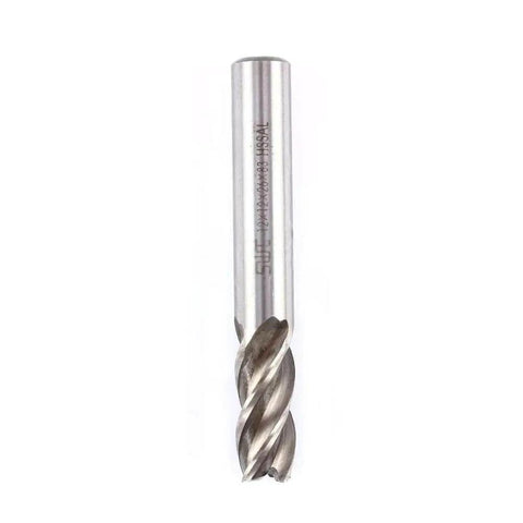 4 Flute HSS End Mill Bits Set For CNC Milling, straight shank cutter tool, focuses on durable edges for precision cutting.