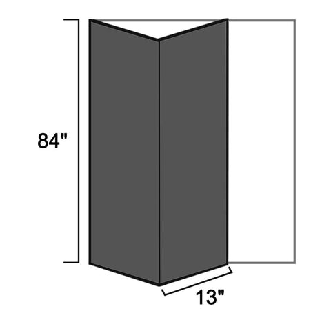 Diagram showing dimensions of 52 Inch By 84 Inch Two Panel Shaker Hollow Core White Composite Bi Fold Door With Barn Door Hardware Kit.
