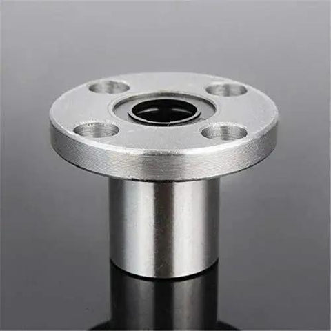 Front view of Flange Bearing Linear Ball Bearing LMF6UU Shaft Bushing for CNC Machines and 3D Printers, sealed on both sides.