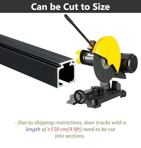 Soft Close Sliding Door Track Kit For Glass Doors 7.5 Foot Aluminum Barn Door Hardware Pocket Door System Closet Guide Rail Black