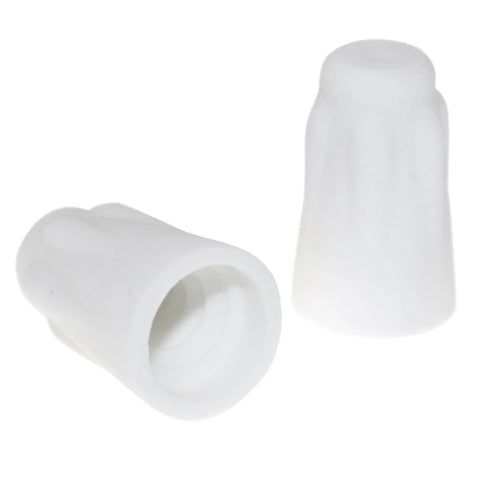 White ceramic wiring caps for high-temperature crimps, AWG22-14, 2-pack