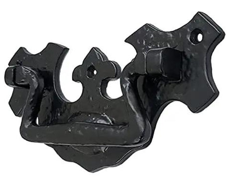 Phicol Antique Cast Iron Cabinet Ring Drop Pulls Pack Of 2 Matte Black For Vintage Wood Barn Doors Gates Closets