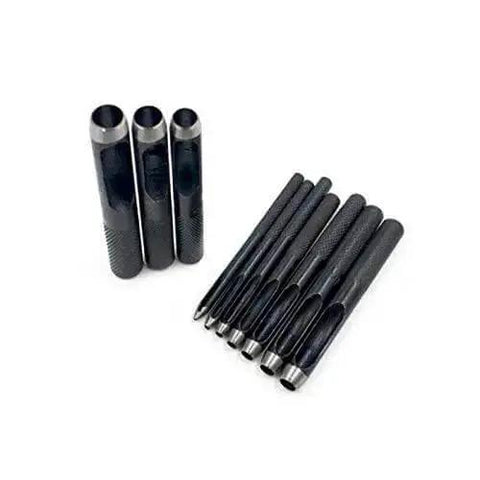 Multi Size Round Hole Punch Cutter Set for leather belts watch bands and canvas, durable design, 1mm to 18mm hole sizes shown