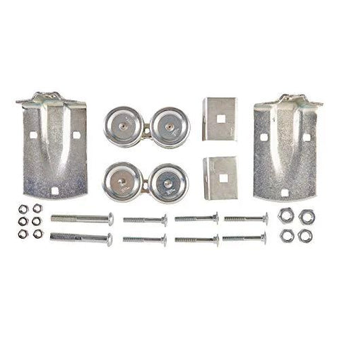Zinc Box Rail Hangers For Wood Frame Sliding Doors Includes Two End Caps And Bolts Self Lubricating Derlin Bearings Compatible With National Box Rail Models 59 5100 5103 5104 5105 5110 5114 5116 225 Lb Safe Working Load Easy Install on white background