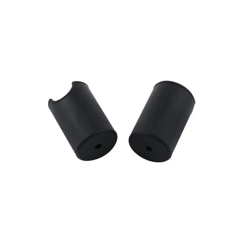 Two black silicone cabinet handle protectors from 12 Pack Round Silicone Cabinet and Door Handle Protectors Black Food Grade Durable Covers