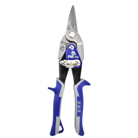 10 Inch Heavy Duty Tin Snips For Straight Cuts On Sheet Metal And More Chrome Vanadium Steel with blue handles