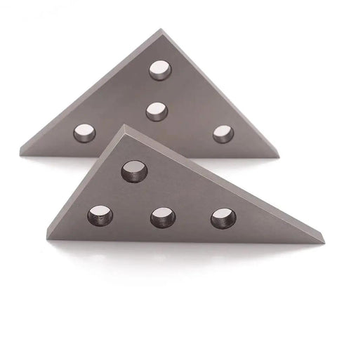 Two Piece Precision Angle Plate Set For 45 45 90 And 30 60 90 Degrees In Hardened Steel With Four Mounting Holes