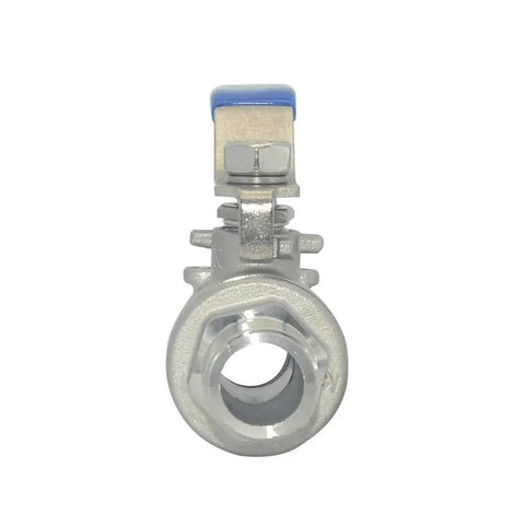 Front view of Full Port Stainless Steel Ball Valve One Half Inch Male To Female NPT 304 Stainless Steel, 1000WOG, Heavy Duty Workhorse