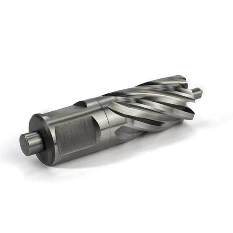 Heavy Duty Three Quarter Inch Annular Cutter For Magnetic Drill Press With Weldon Shank And Pilot Pin 1 Inch Cutting Depth Two Flat