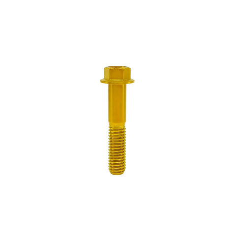 Titanium Flange Hex Head Bolts M6x1.0x65mm Ti Flanged Bolt Gold Finish 6AL4V Aerospace Grade 5 Titanium Screw For Motorcycle And Car Mods Pack Of 5 With PVD Coating