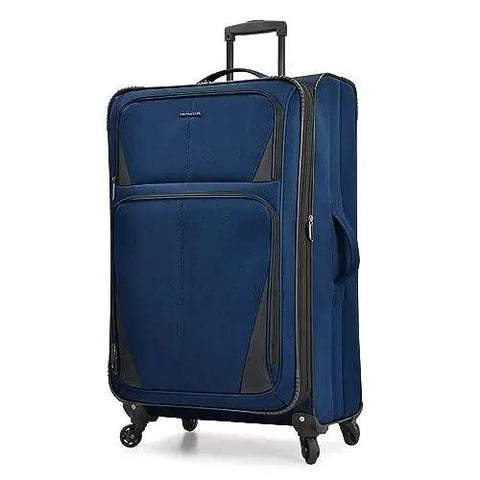 Aviron Bay Expandable Softside Luggage With Spinner Wheels Navy Large 31 Inch For Weeklong Trips Expands For Extra Packing Space
