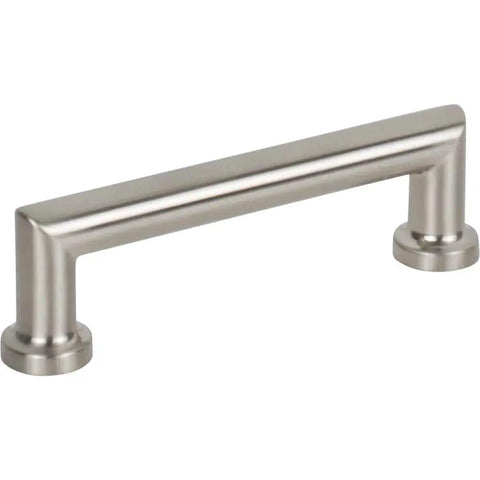 Morris Pull Three And Three Quarter Inch Center To Center Brushed Satin Nickel Cabinet Hardware shown in detail