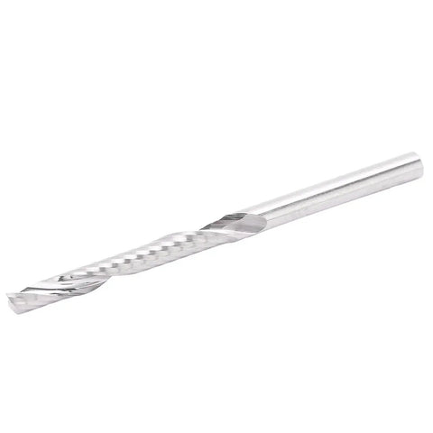 5 Pieces Straight Shank End Mills Set With Single Flute Spiral Cutters, Pro Grade Tungsten Steel End Mills, high hardness bit side view
